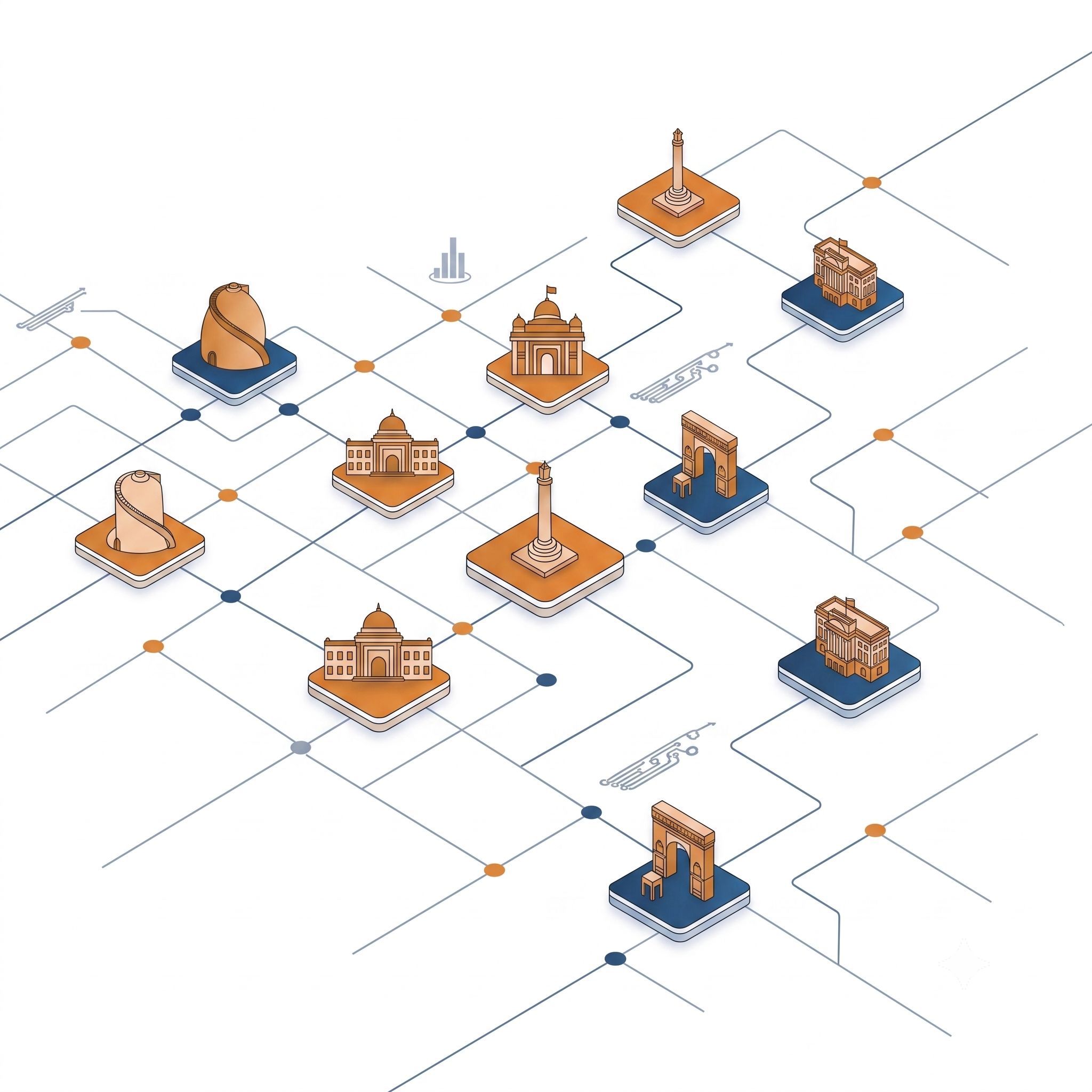 Software development in Patna India — isometric illustration of Bihar landmarks and technology